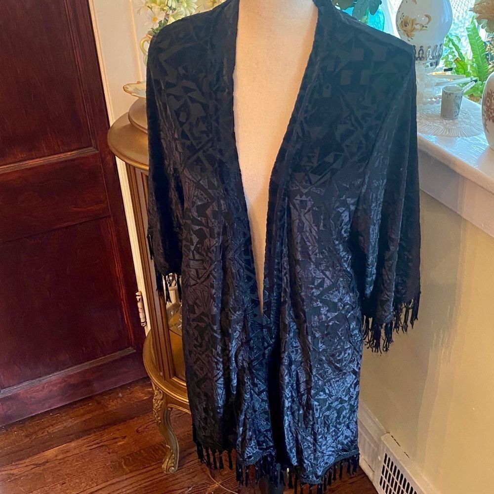 Kendall & Kylie Velvet Burnout Kimono One Sz